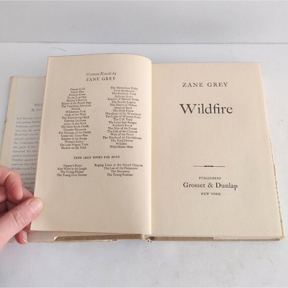 Vintage Zane Grey Wildfire Novel 1945 Hardcover Book Dust Jacket - Picture 6 of 9